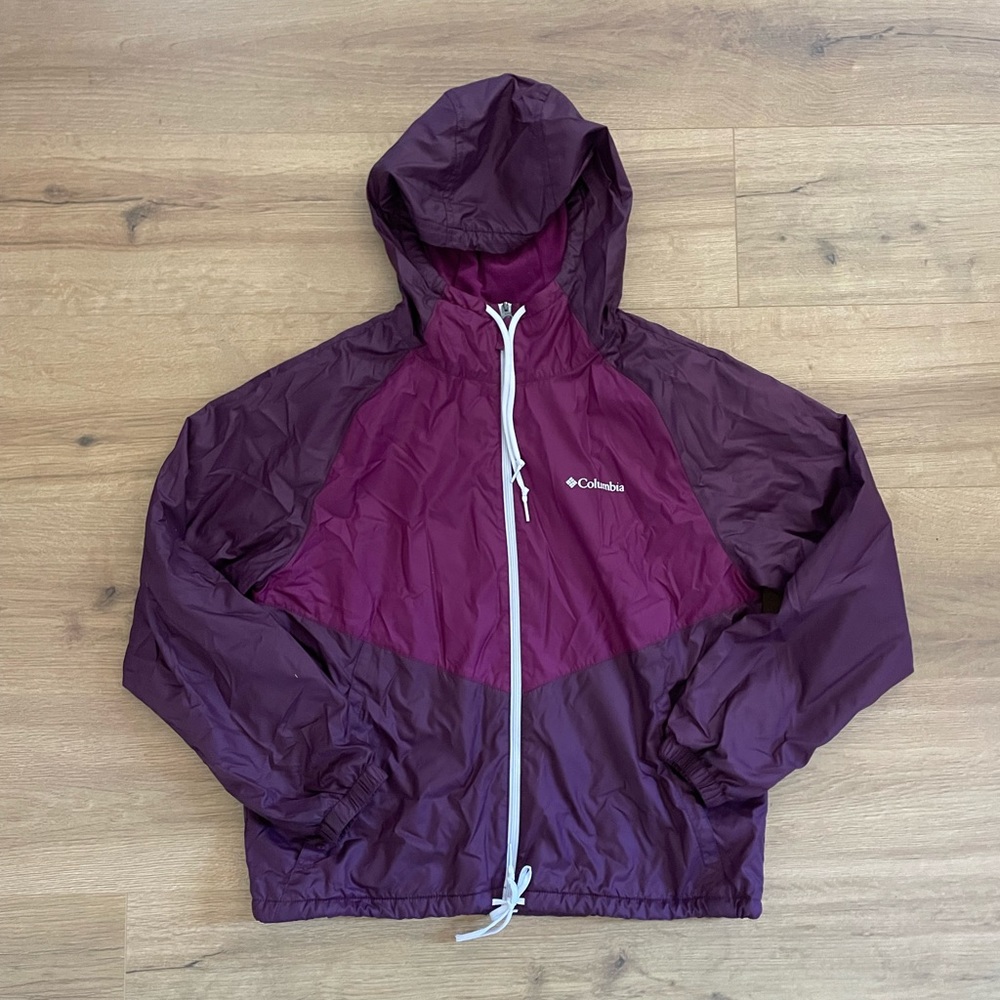 Columbia Women’s Fleece Lined Full Zip Hoodie Rain Outdoor Jacket Medium